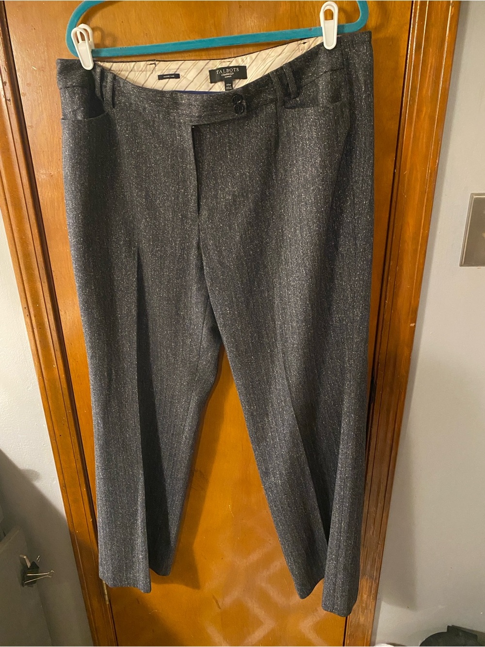 Talbots Dark Gray Heritage Flare Wool Blend Trousers